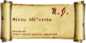 Mitiu Jácinta névjegykártya